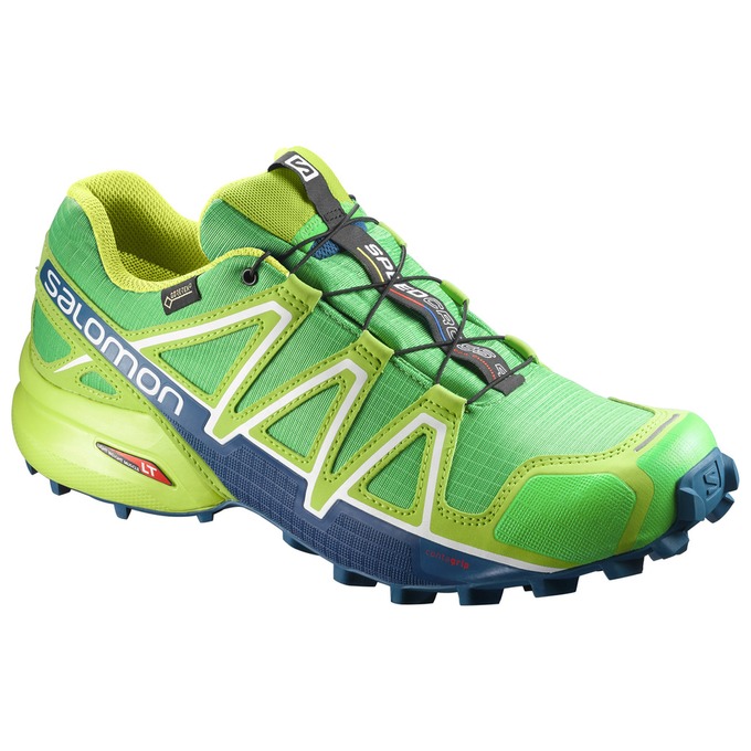 Salomon Israel SPEEDCROSS 4 GTX® - Mens Trail Running Shoes - Green/Yellow (HWDM-60851)